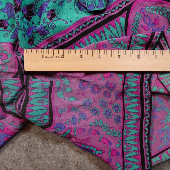 Anna Sui Romper Womens Small Silk Sleeveless Purple Floral Paisley Print - Picture 5 of 9